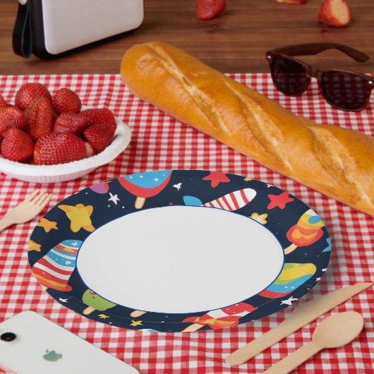 Night Sky mit Stars und Popcles-Design Pappteller (Picknick)