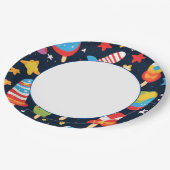 Night Sky mit Stars und Popcles-Design Pappteller (Schrägansicht)