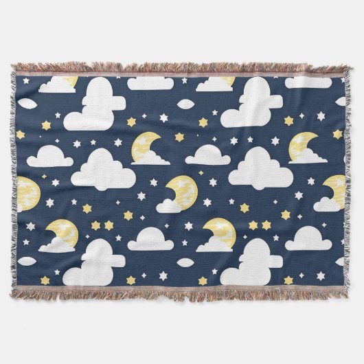 Night Sky mit Sternen, Mond und Wolken Decke (Vorderseite)