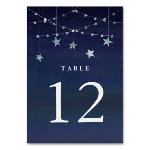 Night Sky mit Whimsical Garlands of Stars Tischnummer