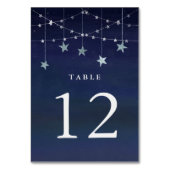 Night Sky mit Whimsical Garlands of Stars Tischnummer (Vorderseite)