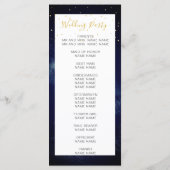 Night Sky Moderne Elegante Hochzeit Willkommen Programm (Rückseite)