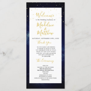 Night Sky Moderne Elegante Hochzeit Willkommen Programm