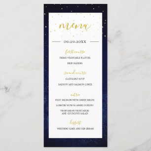 Night Sky Modernes elegantes Hochzeitsmenü Programm
