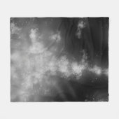 Night Sky Monochrome Grau Fleecedecke (Vorderseite (Horizontal))