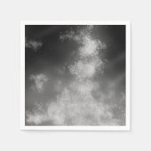 Night Sky Monochrome Gray Napkin Serviette (Vorderseite)