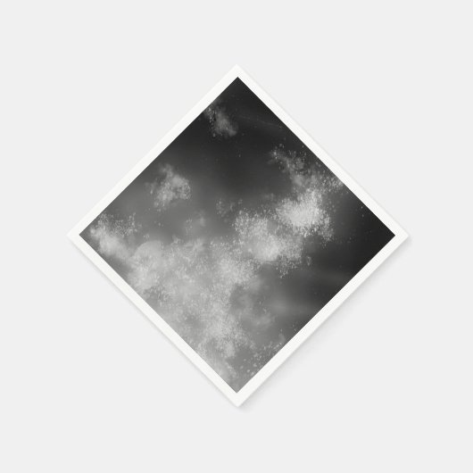 Night Sky Monochrome Gray Napkin Serviette (Ecke)
