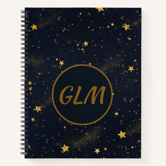 Night Sky Monogram Sketch Notizblock (Vorderseite)