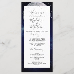 Night Sky Moon Celestial Elegante Hochzeit Willkom Programm