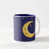 Night Sky Moon mit Sternen Zweifarbige Tasse (VorderseiteRechts)