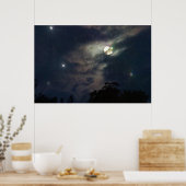 Night Sky Moon Stars Fotografy Print Poster (Küche)