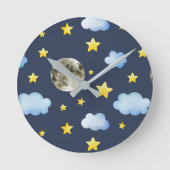Night Sky Moon und Wolken Acrylmauer Uhr (Vorderseite)
