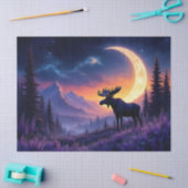 Night Sky Moose Crescent Moon Lavender Seidenpapier (Basteln)
