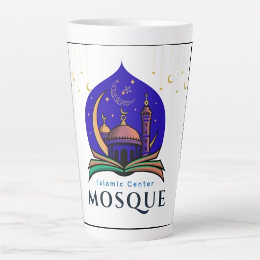 Night Sky Mosque Tumbler – Islamic Center Design Milchtasse (Vorderseite)