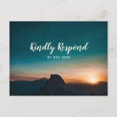 Night Sky Mountain Galaxy Modern Star Wedding RSVP Einladungspostkarte (Vorderseite)