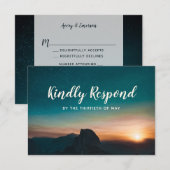 Night Sky Mountain Galaxy Sunset Stars Hochzeit RSVP Karte (Vorne/Hinten)