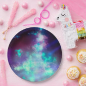 Night Sky Neon Leuchten Papierplatte Pappteller (Party)