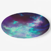 Night Sky Neon Leuchten Papierplatte Pappteller (Schrägansicht)