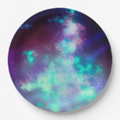 Night Sky Neon Leuchten Papierplatte Pappteller (Vorderseite)