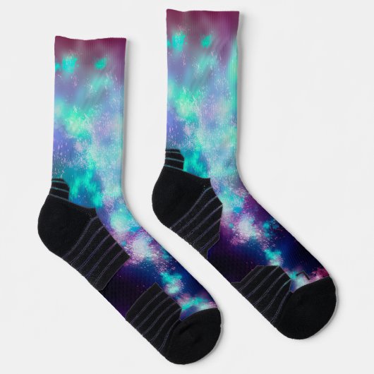 Night Sky Neon Lights Athletic Crew Sock Socken (Rechts)