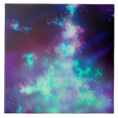 Night Sky Neon Lights Keramik Tile Fliese (Vorderseite)