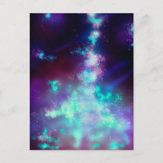 Night Sky Neon Lights Postcard Postkarte (Vorderseite)