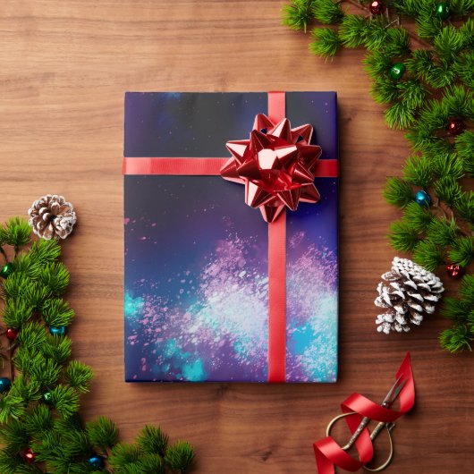 Night Sky Neon Lights Wrapping Paper Geschenkpapier (Feiertagsgeschenk)