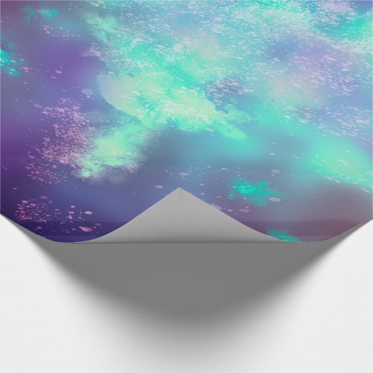 Night Sky Neon Lights Wrapping Paper Geschenkpapier (Ecke)