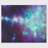Night Sky Neon Lights Wrapping Paper Geschenkpapier (Flach)