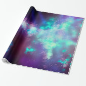 Night Sky Neon Lights Wrapping Paper Geschenkpapier (Ungerollt)