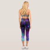 Night Sky Neonlight Lights Capri Leggings (Rückseite)