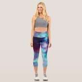Night Sky Neonlight Lights Capri Leggings (Vorderseite)
