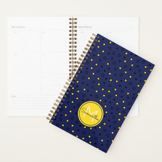Night Sky Niedlich Stars auf Navy Blue Pattern Mon Planer (Anzeige)