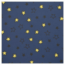 Night Sky Niedlich Yellow Stars auf Navy Blue Patt Stoff