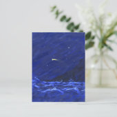 Night Sky Ocean Cliff Shooting Star Leinwand Postkarte (Stehend Vorderseite)