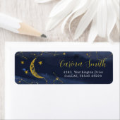 Night Sky Over Moon Baby Shower Address Label (Insitu)