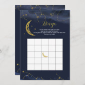 Night Sky Over Moon Baby Shower Bingo Game Einladung (Vorne/Hinten)