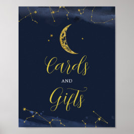 Night Sky Over Moon Baby Shower Cards und Geschenk Poster
