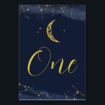 Night Sky Over Moon Baby Shower Tischnummer<br><div class="desc">Nachthimmel über dem Mond Babydusche Tischnummer Schild</div>