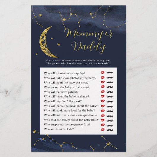 Night Sky Over Moon Mommy oder Daddy Games (Vorderseite)