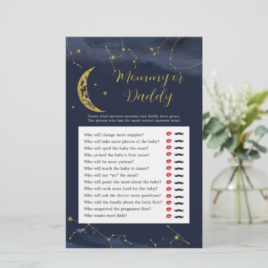 Night Sky Over Moon Mommy oder Daddy Games (Stehend Vorderseite)