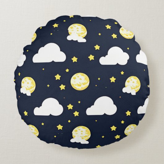 Night Sky Pattern Rundes Kissen (Vorderseite)