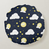 Night Sky Pattern Rundes Kissen (Rückseite)