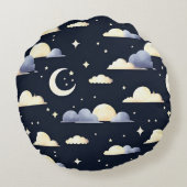 Night Sky Pattern Rundes Kissen (Rückseite)