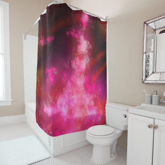 Night Sky Pink Flare Duschvorhang (Beispiel)