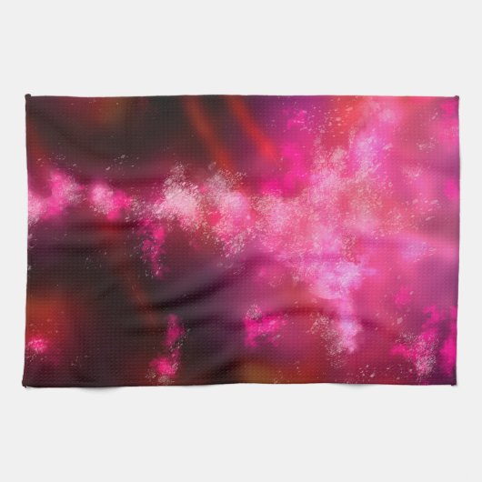 Night Sky Pink Flare Teetuch Geschirrtuch (Horizontal)