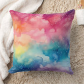 Night Sky Rainbow Abstrakte Aquarellbilder Kissen (Decke)