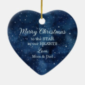 Night Sky Silver Blue Gymnast Christmas Keramik Ornament (Hinten)