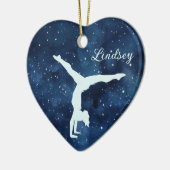 Night Sky Silver Blue Gymnast Christmas Keramik Ornament (Links)