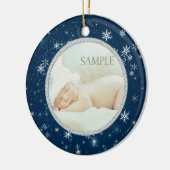 Night Sky Snowflakes Baby Foto Vorlage Keramik Ornament (Links)